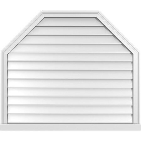 Ekena Millwork Octagonal Top Surface Mount PVC Gable Vent w/ 2"W x 2"P Brickmould Sill Frame, 42"W x 36"H GVPOT42X3603SN